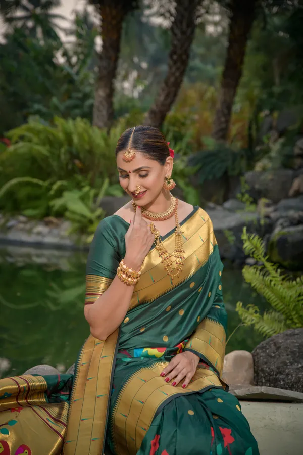 GREEN_PURE_SILK_PAITHANI_SAREE